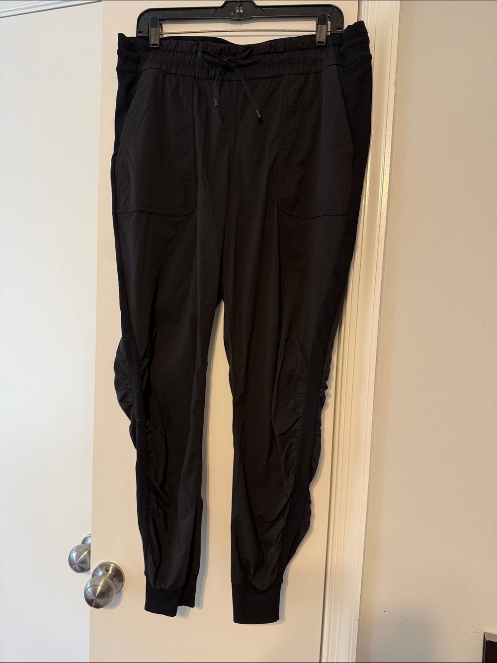 lululemon Black Dance Studio side ribbing & ruching Joggers 14 full length
